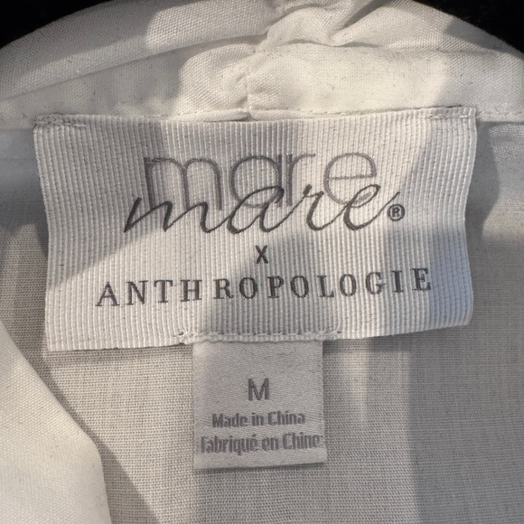 Anthropologie White Dress Shirt with Tie Detail - Picture 3 of 3
